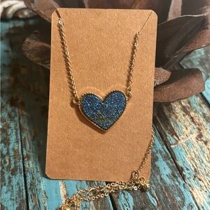 Blue Heart Pendant Necklace